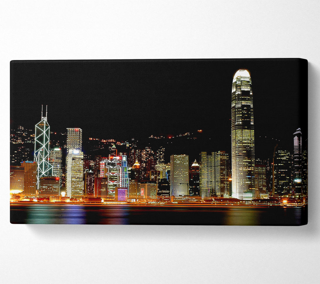 A Canvas Print of Hong Kong At Night Canvas Print