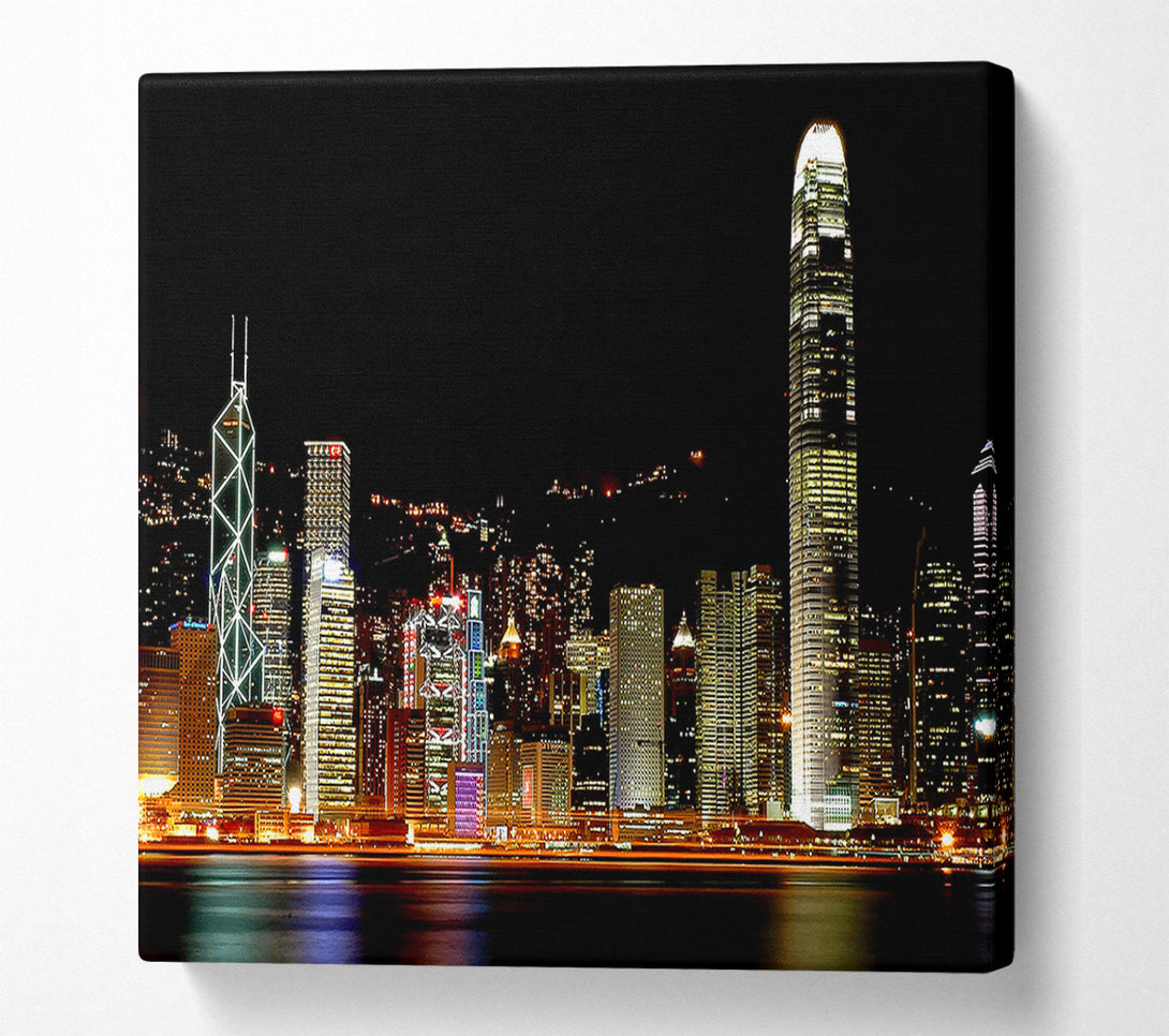  A Canvas Print of Hong Kong At Night Canvas Print
