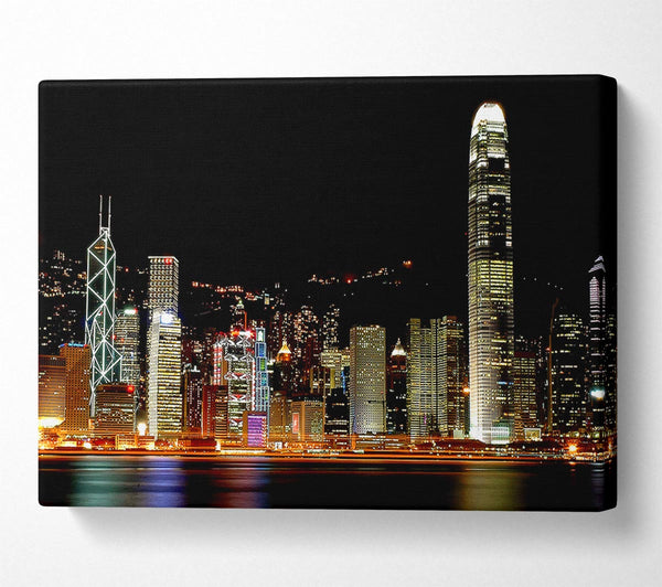  A Canvas Print of Hong Kong At Night Canvas Print