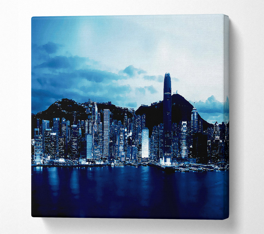  A Canvas Print of Hong Kong Blue Harbour Canvas Wall Art
