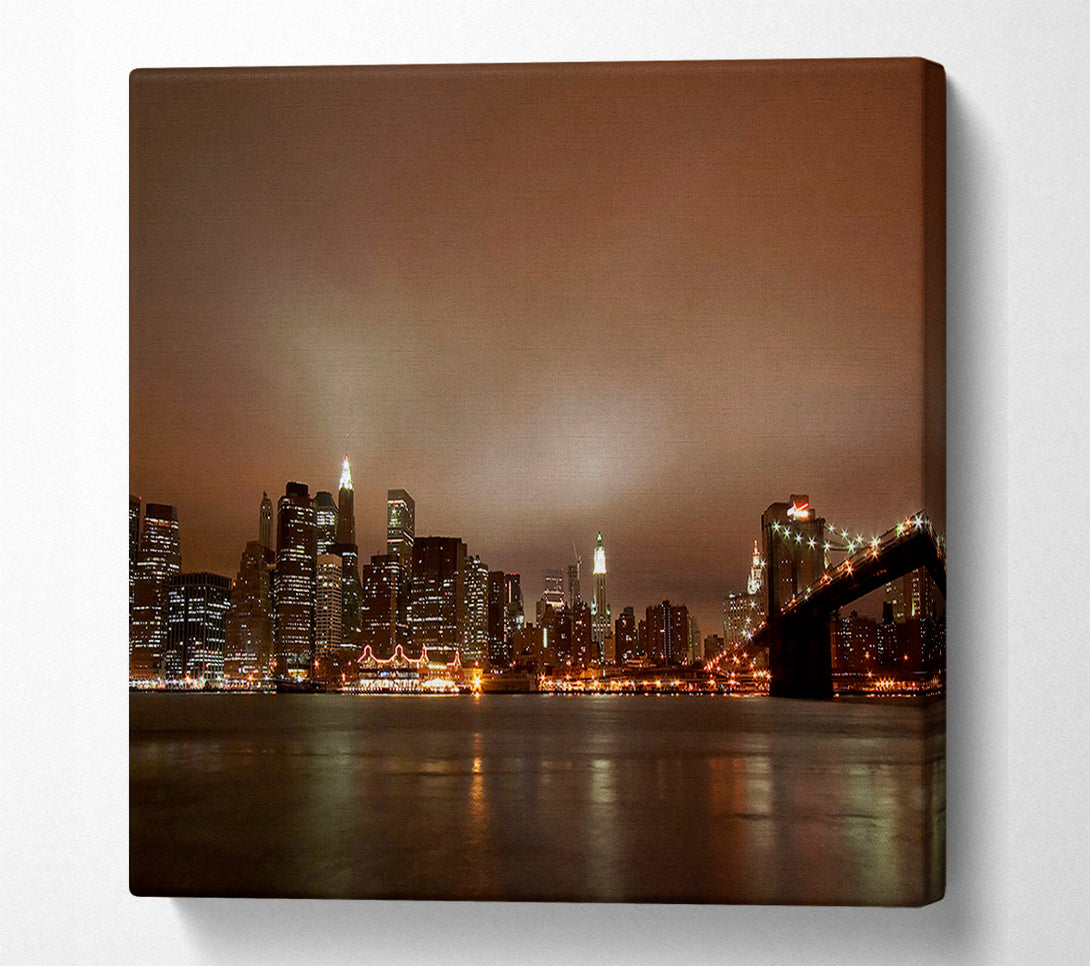  A Canvas Print of Hong Kong Chocolate Glow Canvas Wall Art
