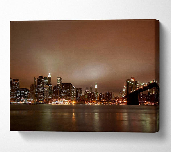  A Canvas Print of Hong Kong Chocolate Glow Canvas Wall Art