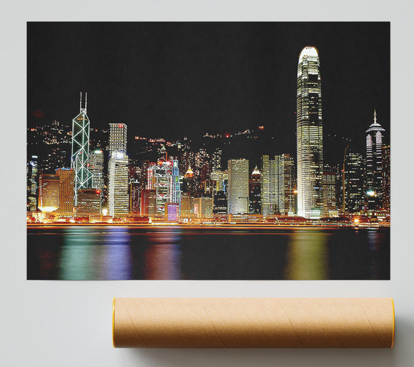 Hong Kong Coast Line Poster