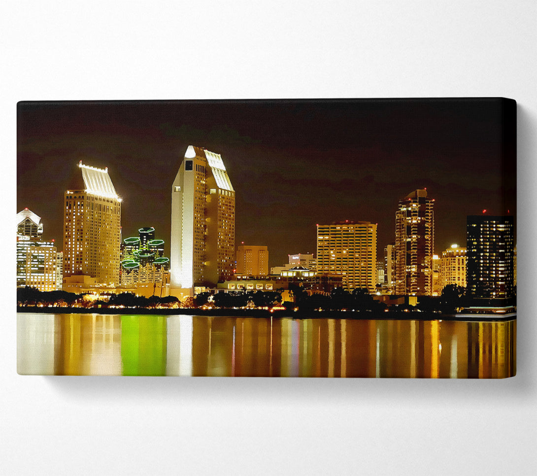  A Canvas Print of Hong Kong Golden Lights Canvas Art