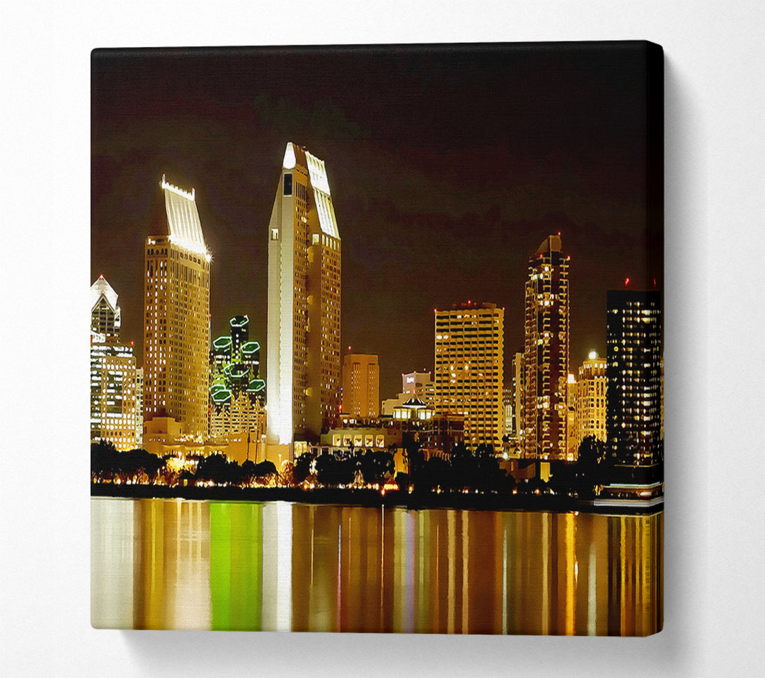  A Canvas Print of Hong Kong Golden Lights Canvas Art