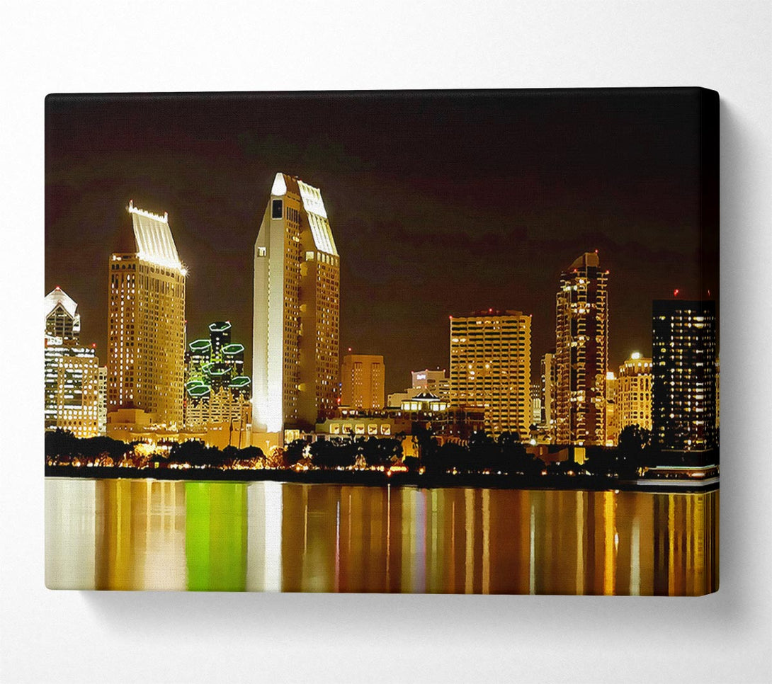  A Canvas Print of Hong Kong Golden Lights Canvas Art