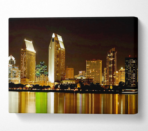  A Canvas Print of Hong Kong Golden Lights Canvas Art