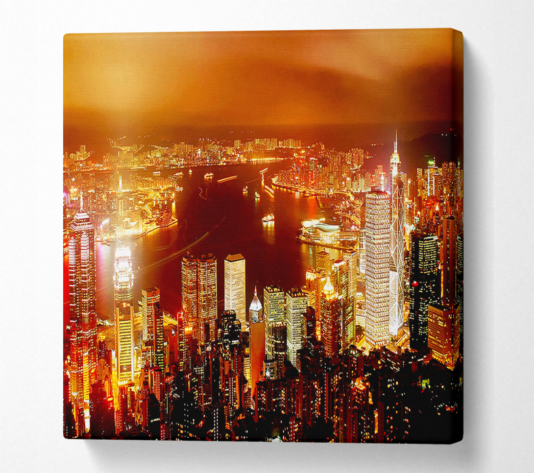  A Canvas Print of Hong Kong Harbour Nights Canvas Print