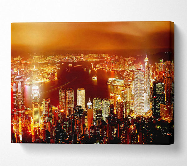  A Canvas Print of Hong Kong Harbour Nights Canvas Print