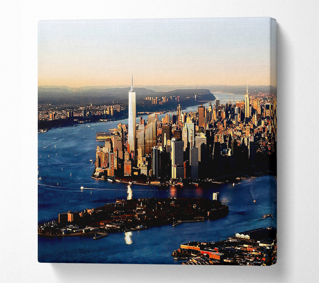  A Canvas Print of Hong Kong Harbour At First Light Canvas Wall Art