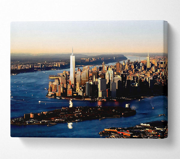  A Canvas Print of Hong Kong Harbour At First Light Canvas Wall Art