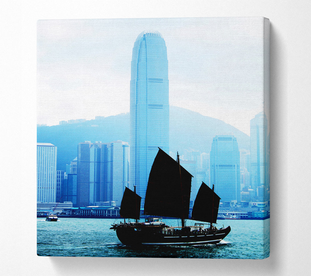  A Canvas Print of Hong Kong Harbour Morning Mist Canvas Wall Art