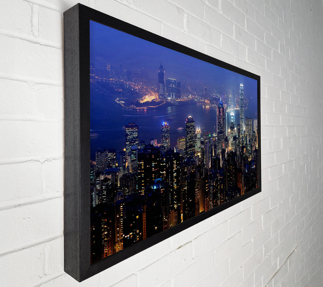  A Canvas Print of Hong Kong Harbour Night Mist Canvas Print