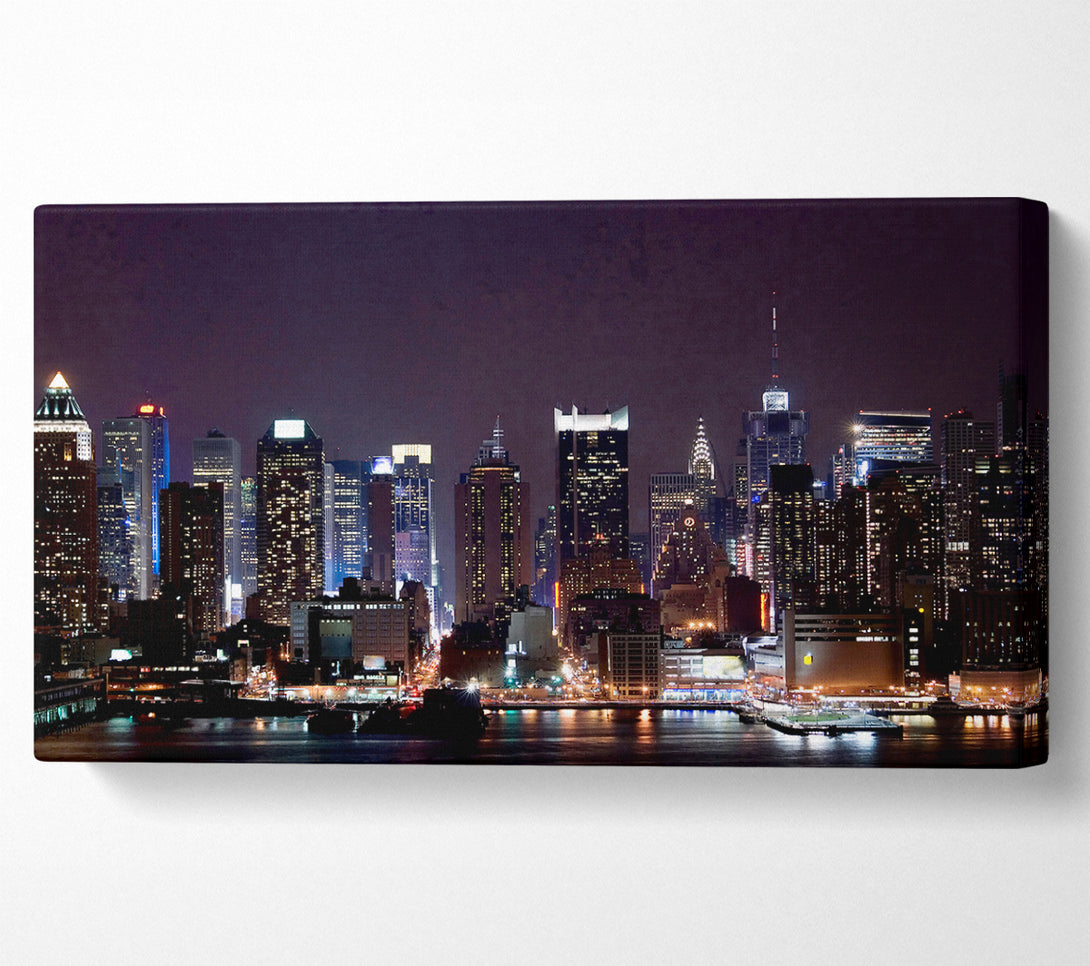  A Canvas Print of Hong Kong Night Glow Canvas Wall Art