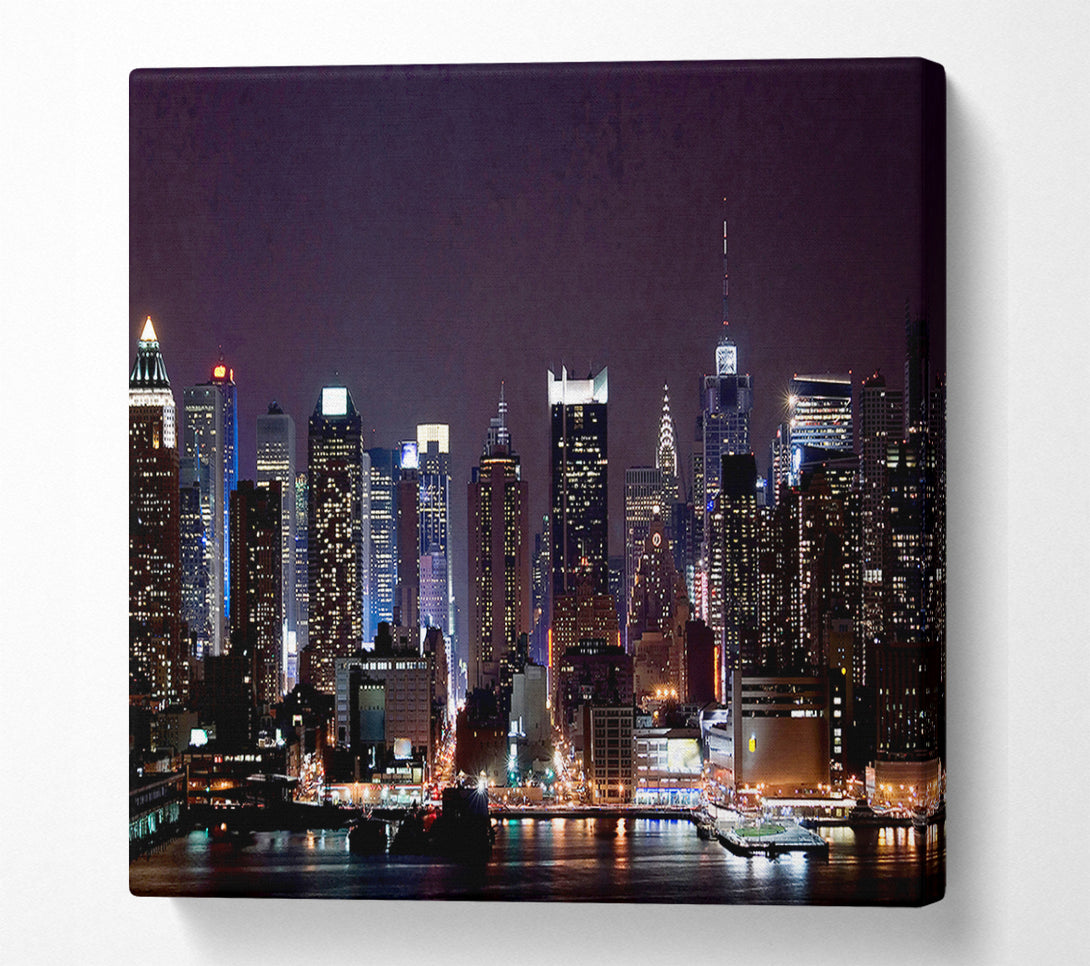  A Canvas Print of Hong Kong Night Glow Canvas Wall Art