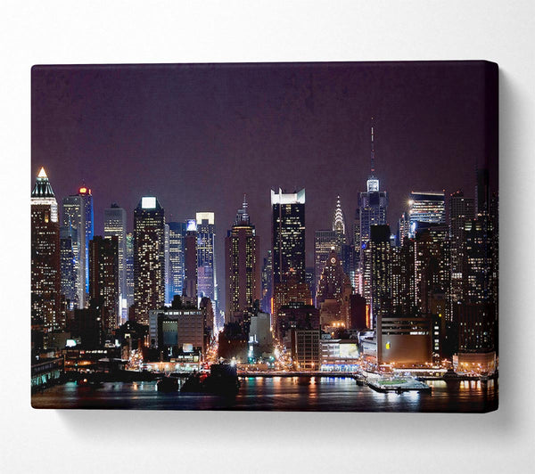  A Canvas Print of Hong Kong Night Glow Canvas Wall Art