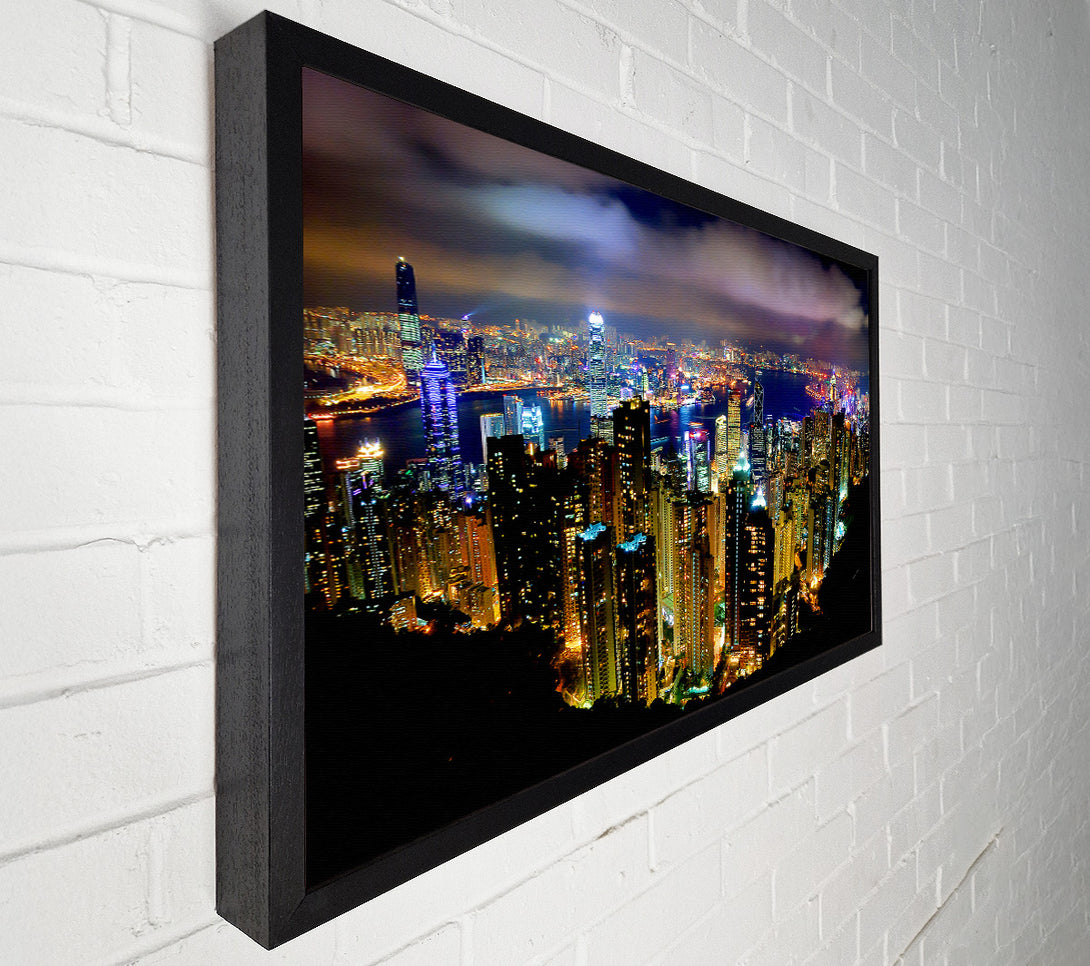  A Canvas Print of Hong Kong Night Light Canvas Wall Art