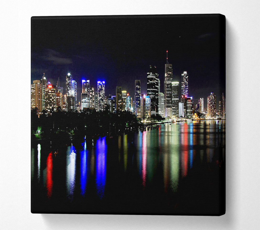  A Canvas Print of Hong Kong Rainbow Light Reflections Canvas Print
