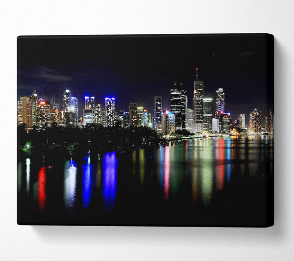  A Canvas Print of Hong Kong Rainbow Light Reflections Canvas Print