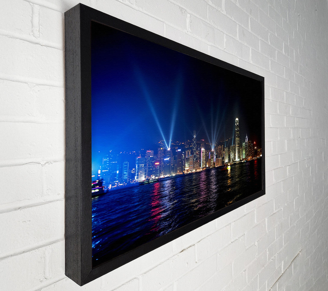  A Canvas Print of Hong Kong Strobe Light Reflections Canvas Art