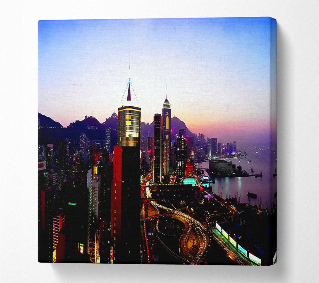  A Canvas Print of Hong Kong Surreal Nights Canvas Print