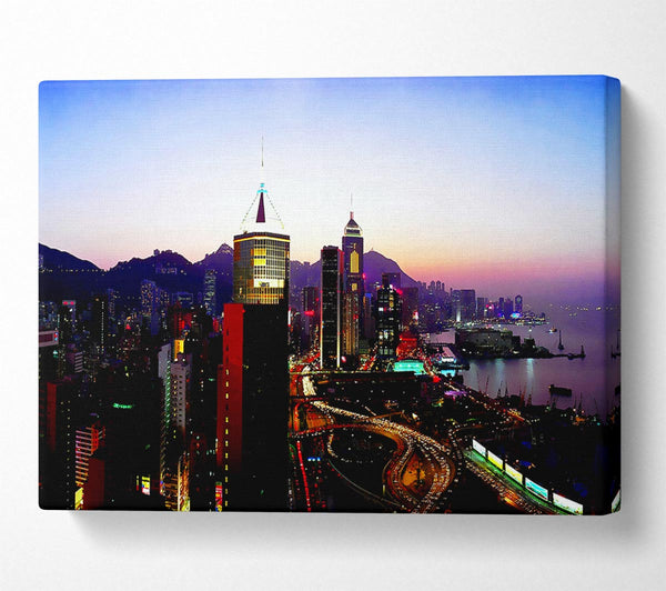  A Canvas Print of Hong Kong Surreal Nights Canvas Print