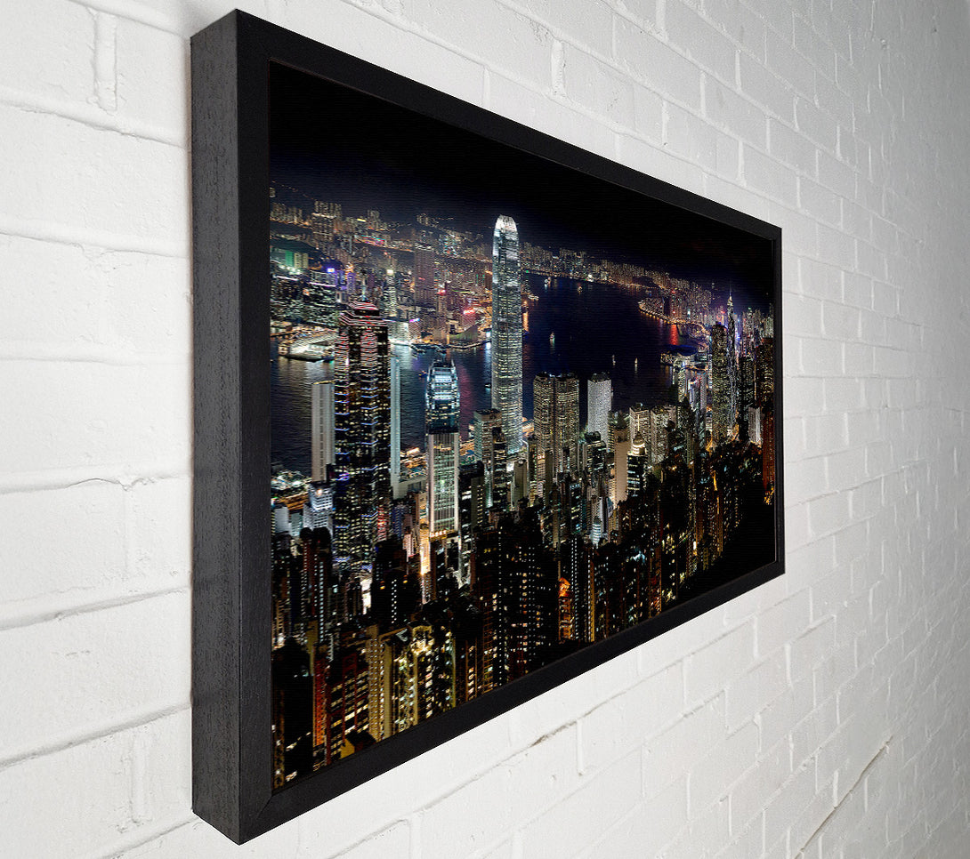  A Canvas Print of Hong Kong Waters At Night Canvas Wall Art