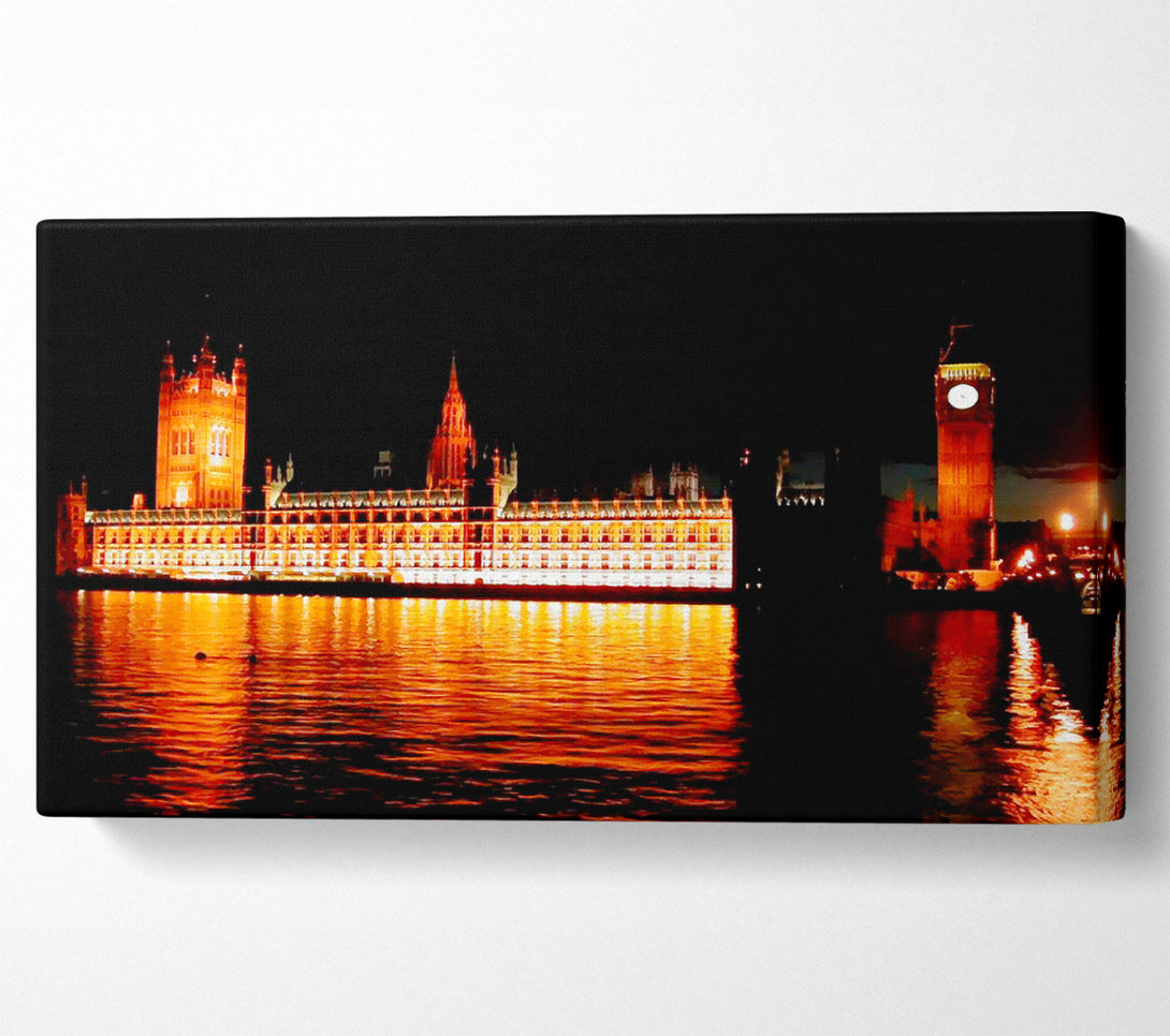  A Canvas Print of Houses Of Parliament Glow Canvas Wall Art