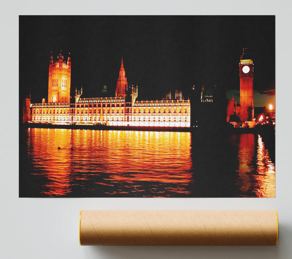 Houses Of Parliament Glow Poster