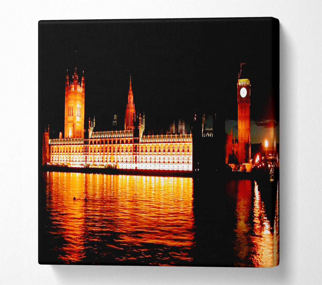  A Canvas Print of Houses Of Parliament Glow Canvas Wall Art
