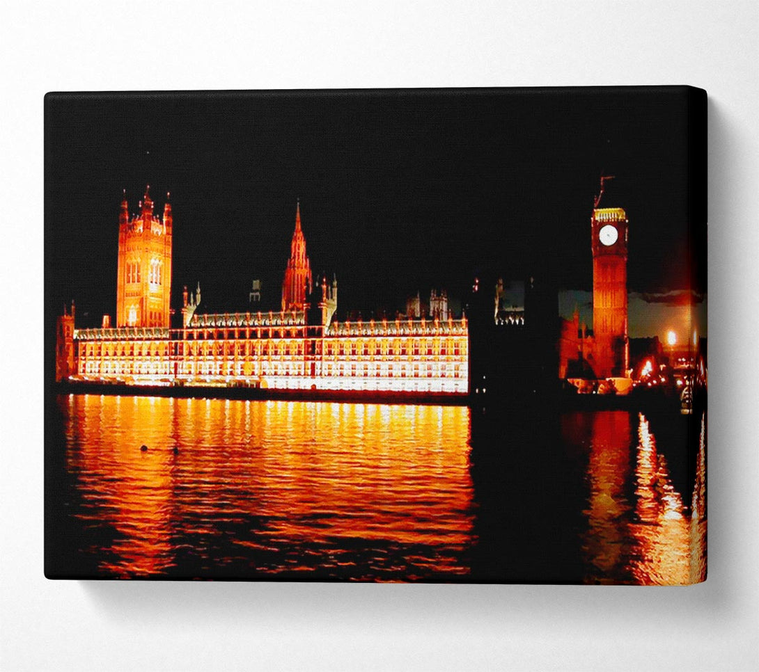  A Canvas Print of Houses Of Parliament Glow Canvas Wall Art