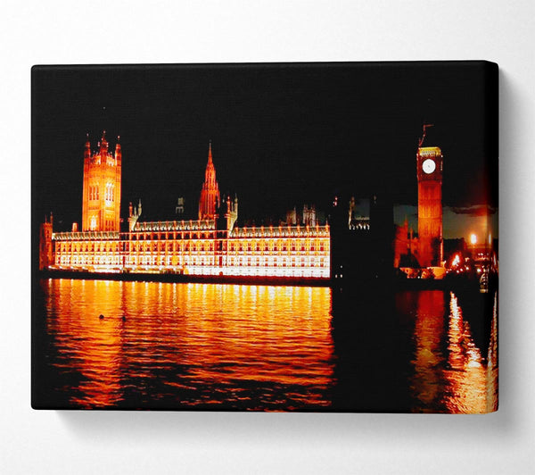  A Canvas Print of Houses Of Parliament Glow Canvas Wall Art