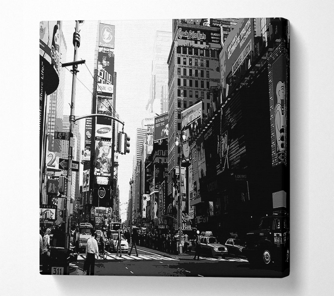  A Canvas Print of In The Heart Of Tokyo B n W Canvas Print