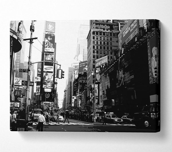  A Canvas Print of In The Heart Of Tokyo B n W Canvas Print