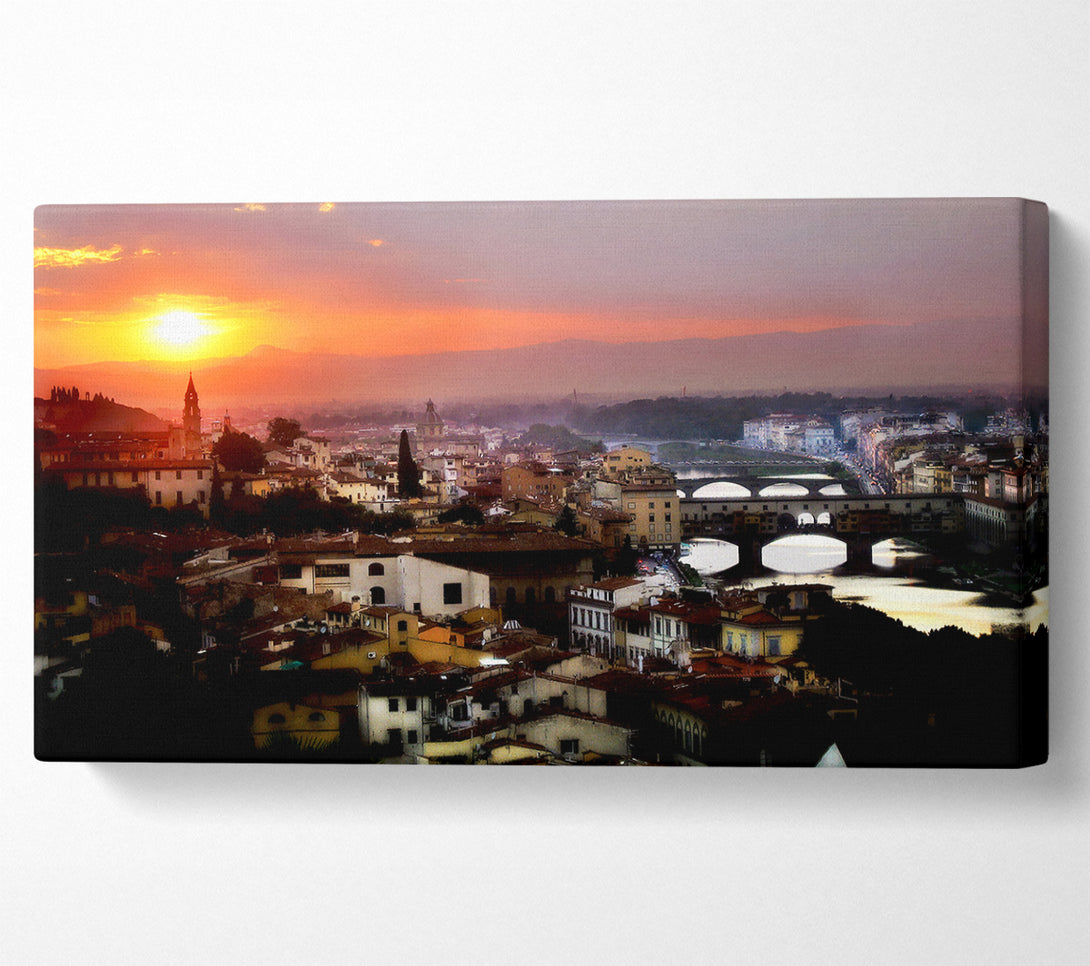  A Canvas Print of Italian Sunset Town Canvas Wall Art