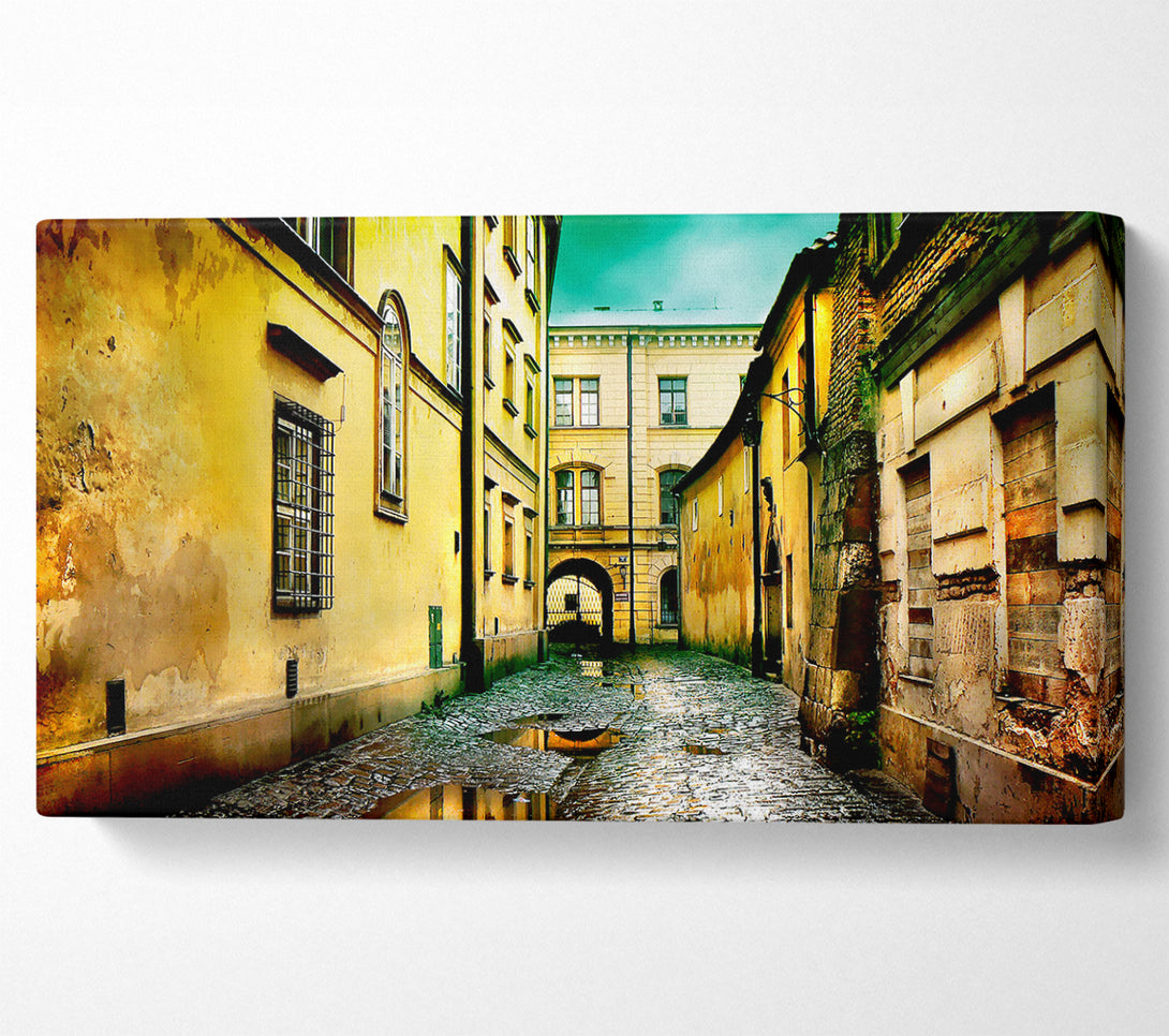  A Canvas Print of Italian Walkways Rain Canvas Print