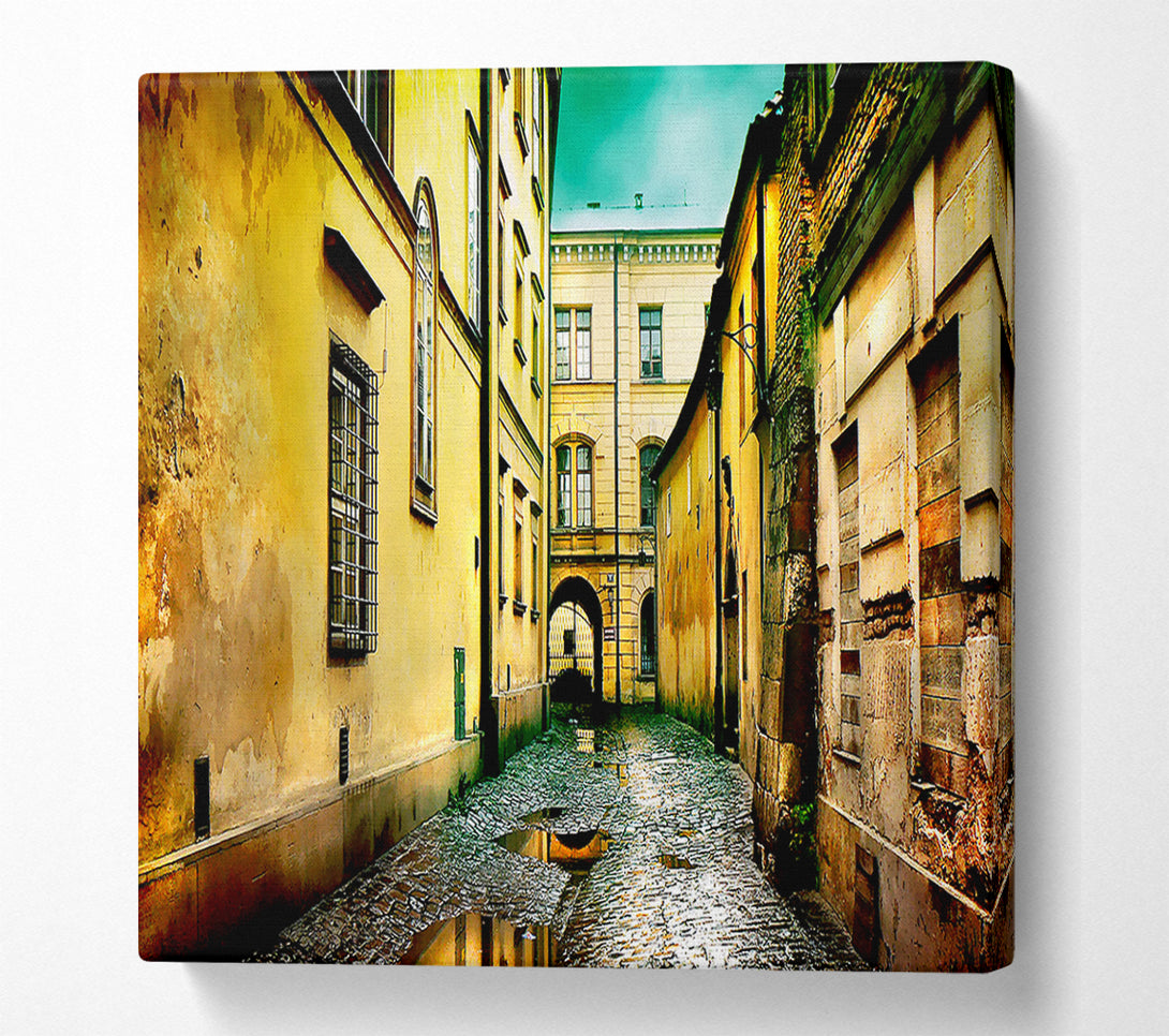  A Canvas Print of Italian Walkways Rain Canvas Print