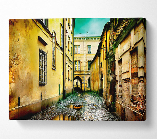  A Canvas Print of Italian Walkways Rain Canvas Print