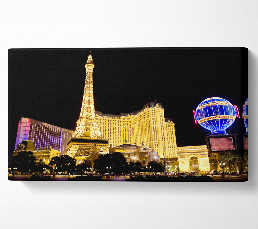  A Canvas Print of Las Vegas Golden Eiffel Tower Canvas Art