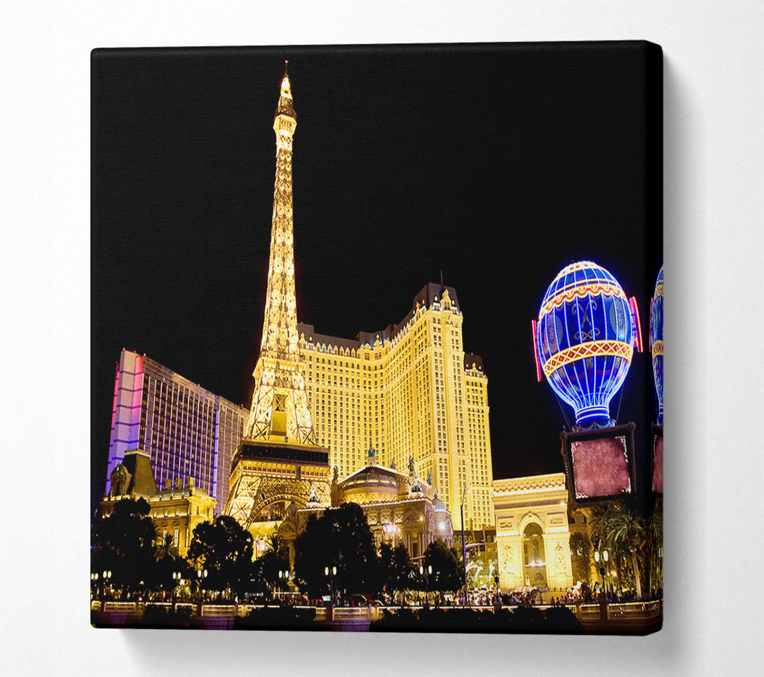  A Canvas Print of Las Vegas Golden Eiffel Tower Canvas Art
