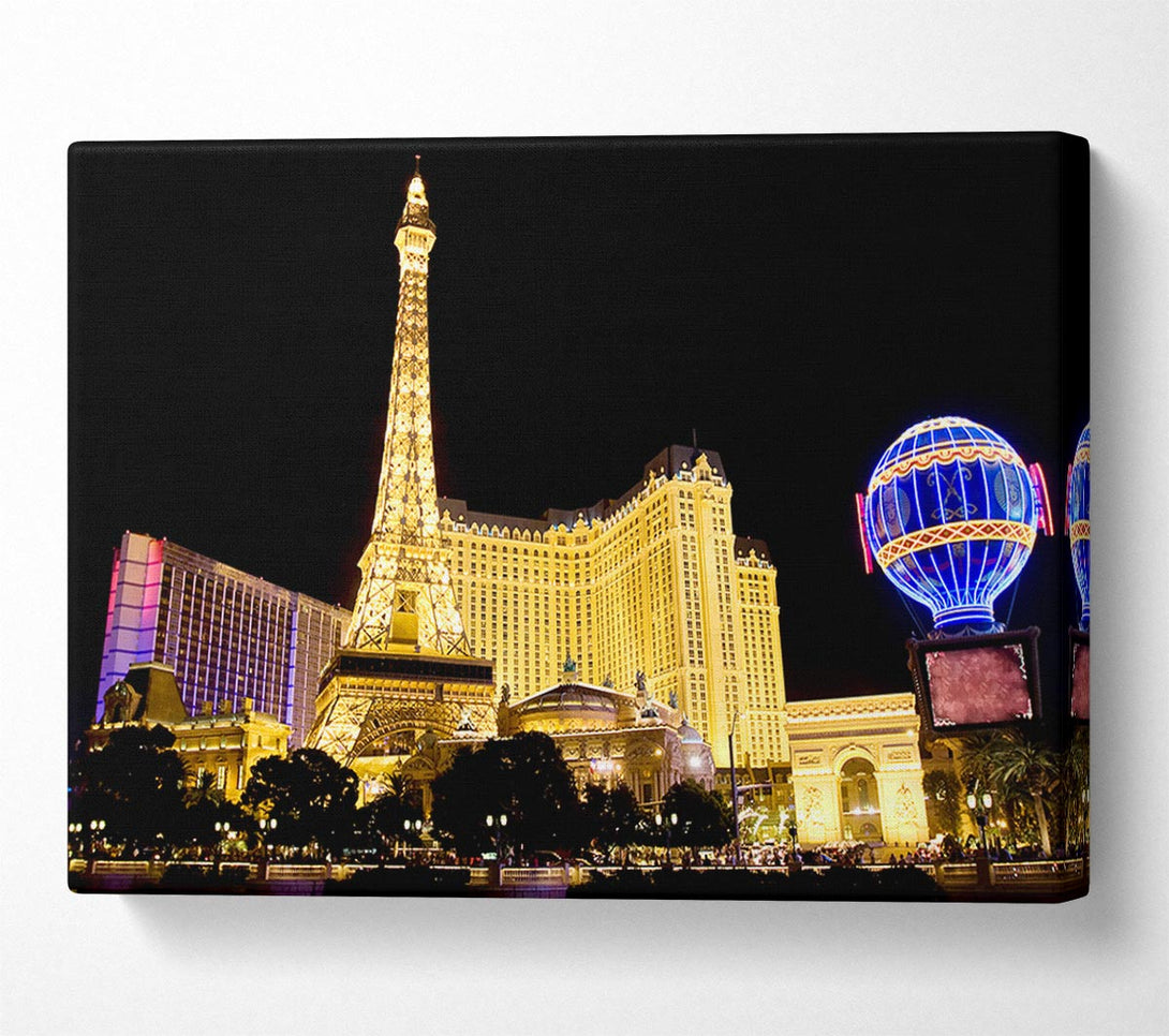  A Canvas Print of Las Vegas Golden Eiffel Tower Canvas Art