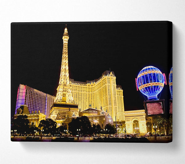  A Canvas Print of Las Vegas Golden Eiffel Tower Canvas Art