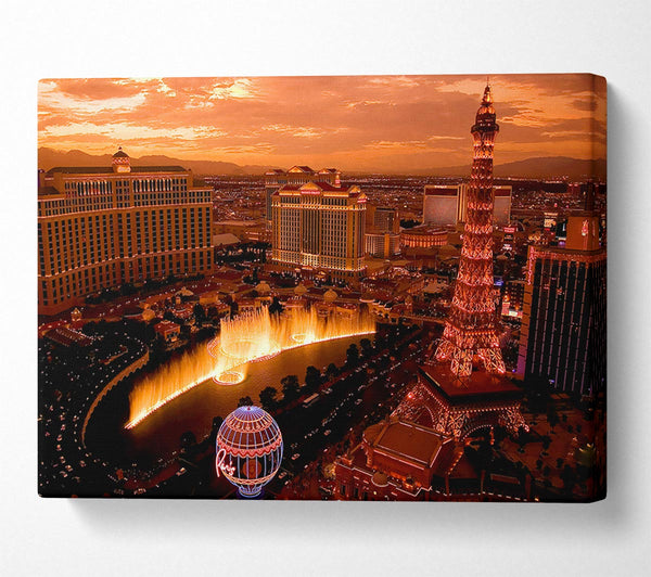  A Canvas Print of Las Vegas Little Eiffel Tower Canvas Wall Art