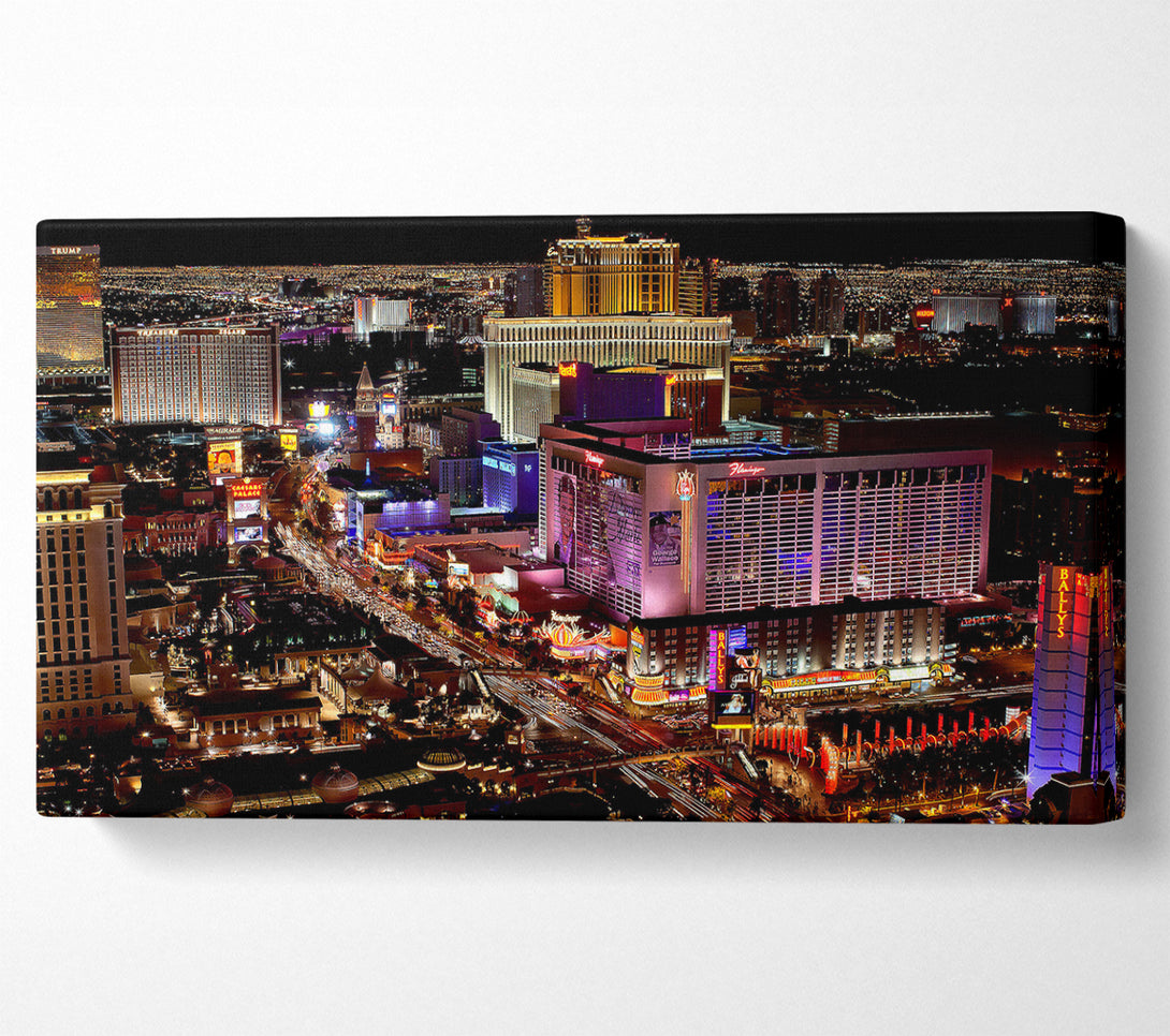  A Canvas Print of Las Vegas Strip Night Lights Canvas Print