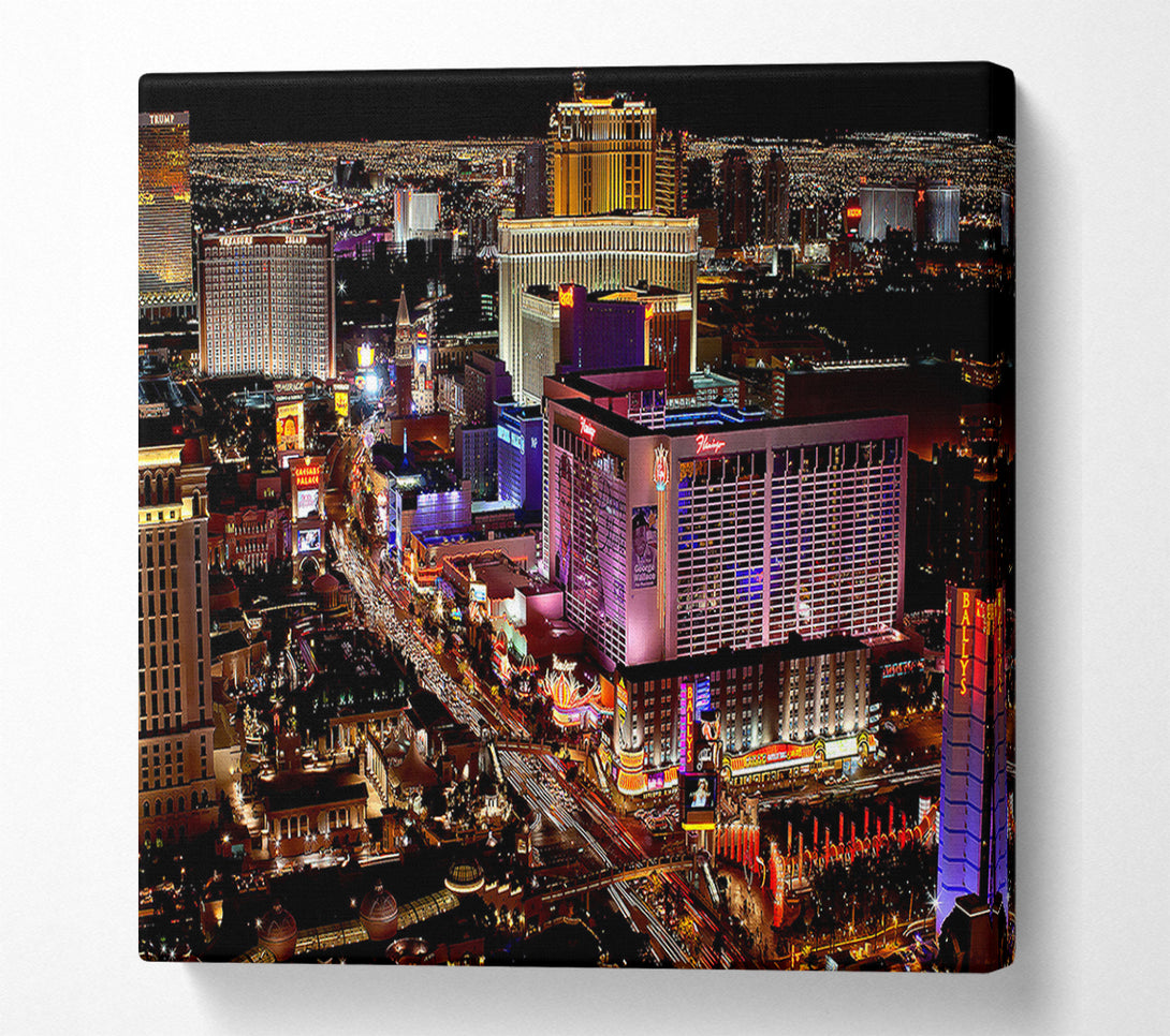  A Canvas Print of Las Vegas Strip Night Lights Canvas Print