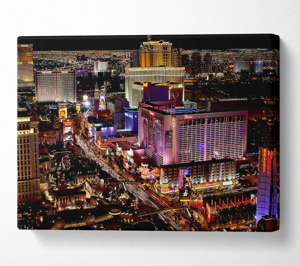  A Canvas Print of Las Vegas Strip Night Lights Canvas Print