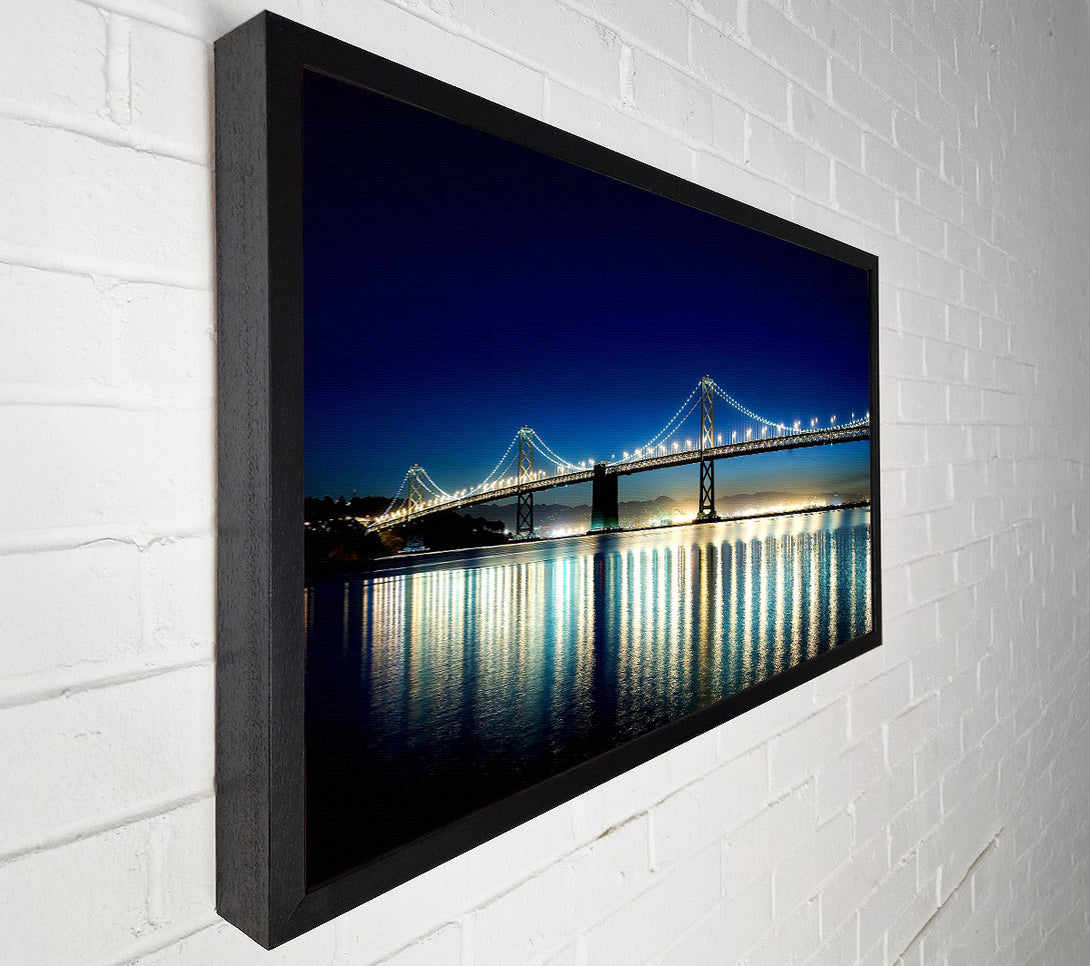  A Canvas Print of Lights Of The Night Bridge Canvas Art