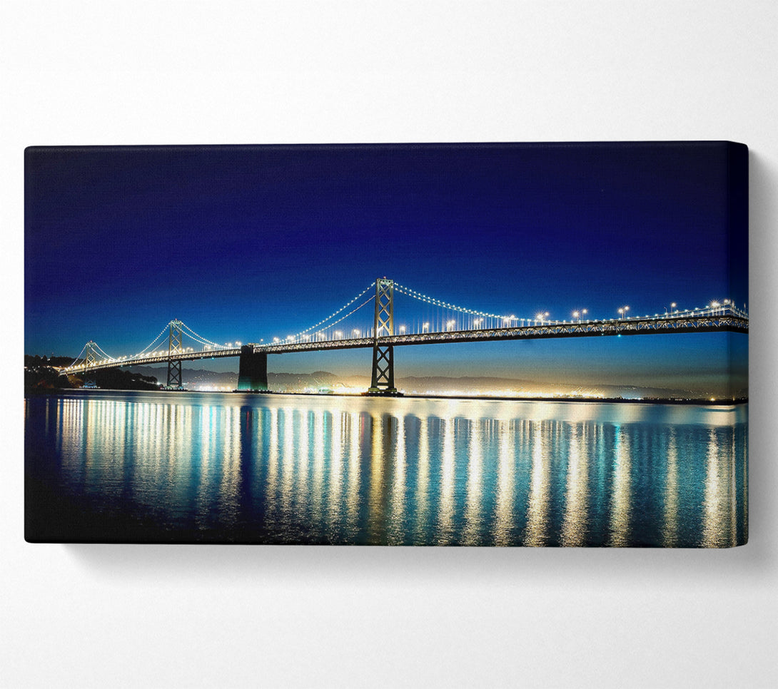  A Canvas Print of Lights Of The Night Bridge Canvas Art