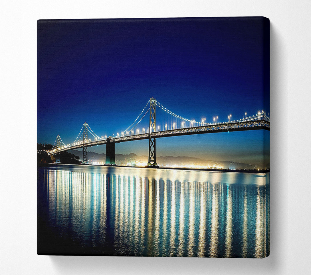  A Canvas Print of Lights Of The Night Bridge Canvas Art