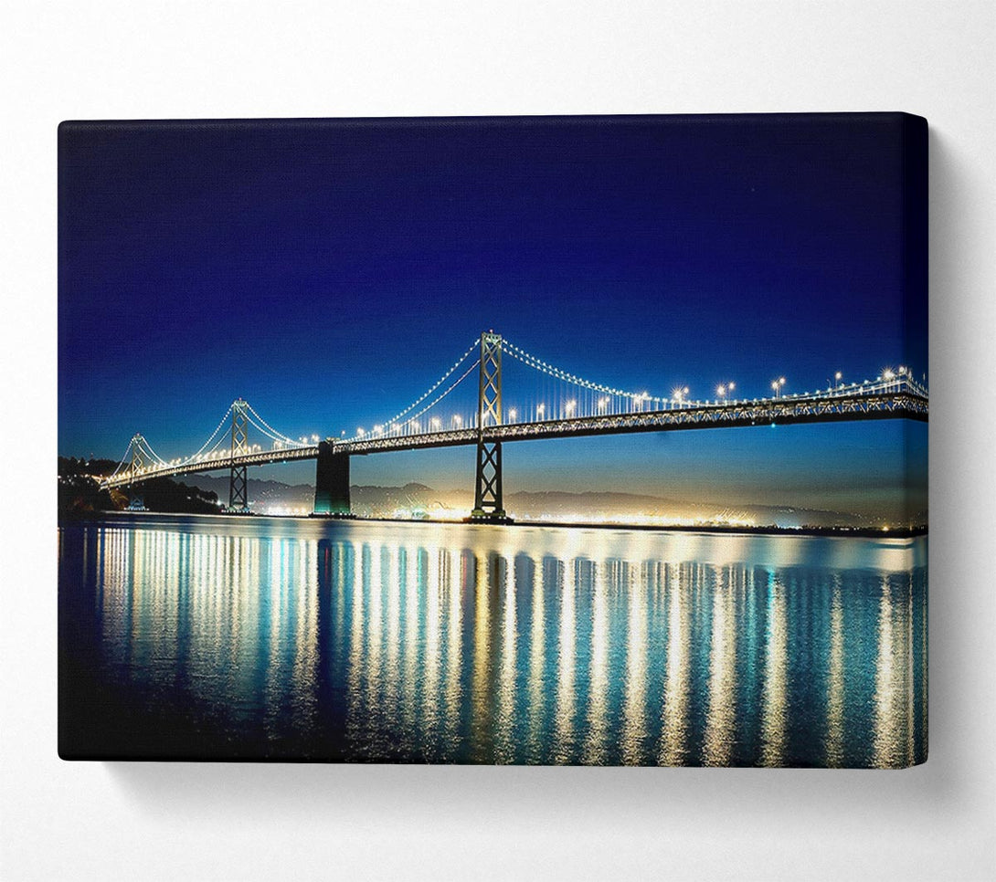  A Canvas Print of Lights Of The Night Bridge Canvas Art
